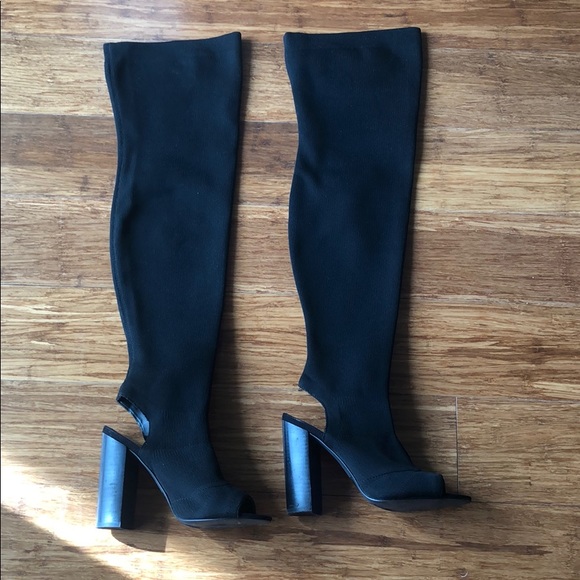 Steve Madden Shoes - Steve Madden Thigh-High Perp Toe Sock Boot Steve Madden Shoes - Steve Madden Thigh-High Perp Toe Sock Boot